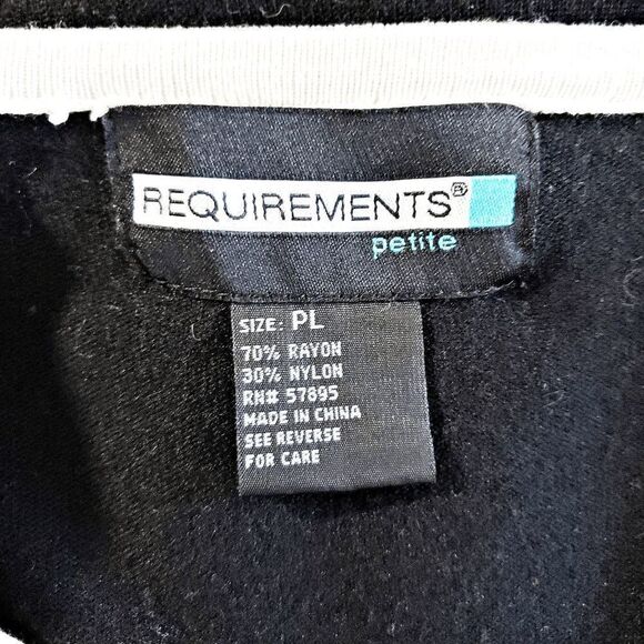 Requirements Petite Black White Rhinestone Layered Look Cardigan Size PL - Picture 5 of 9